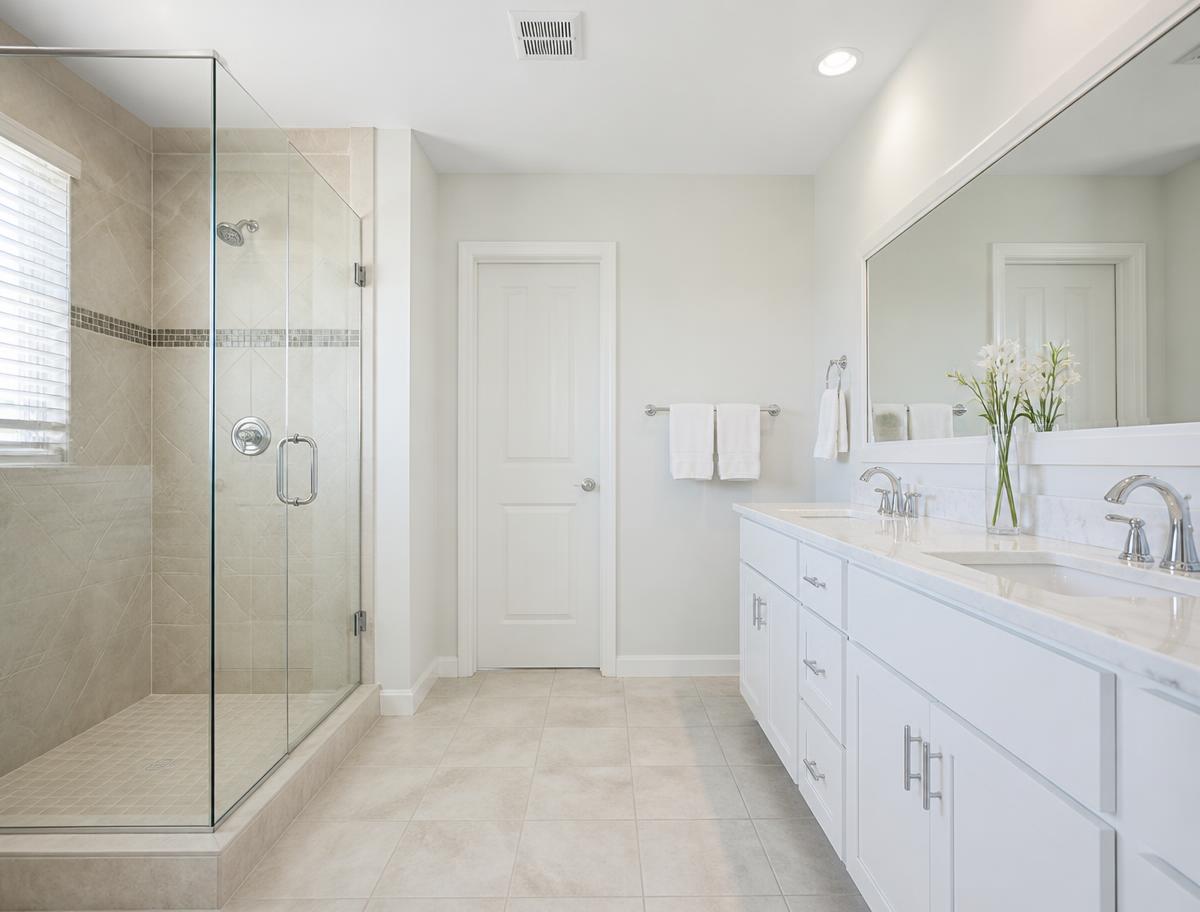 Polished spotless bathroom after detailed cleaning